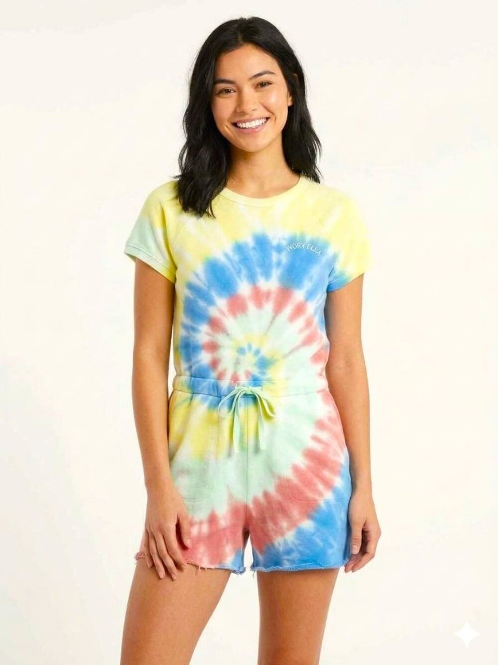 NWT Ivory Ella tie dyed romper, size S